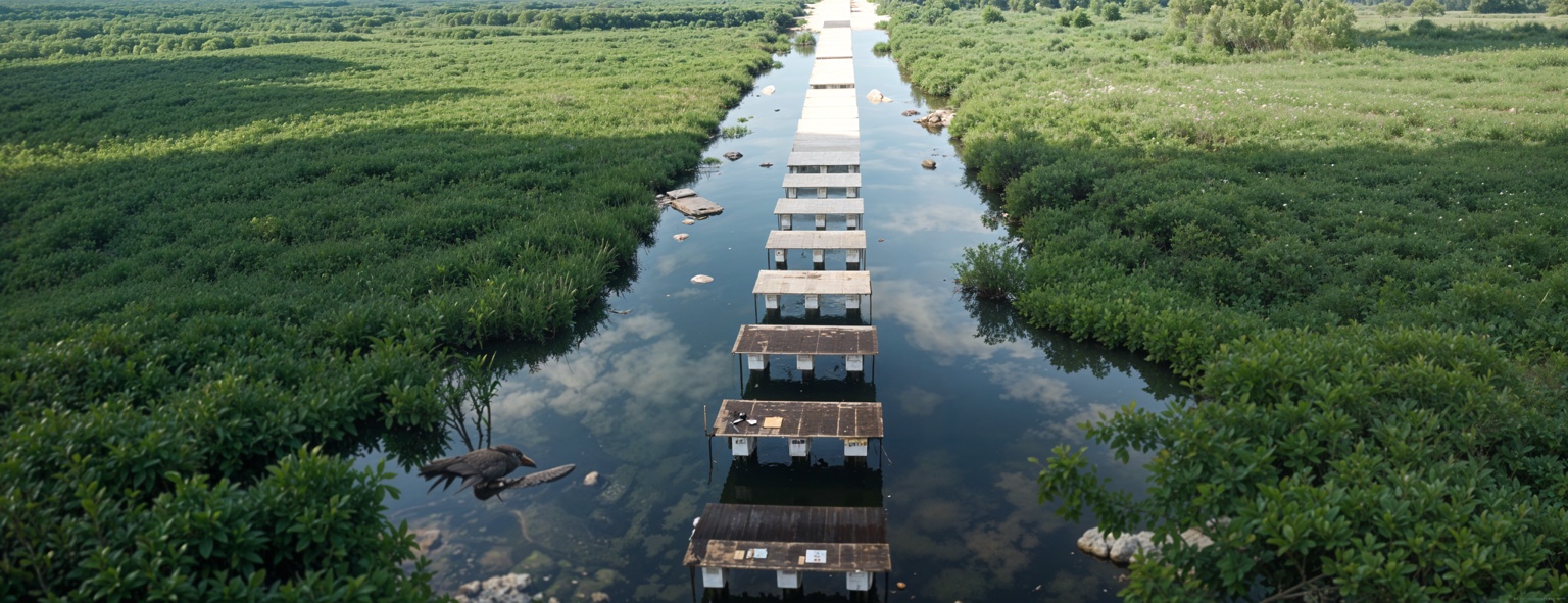 Viaducto del Tren Maya sobre zona inundada, tramo 06 frente 07